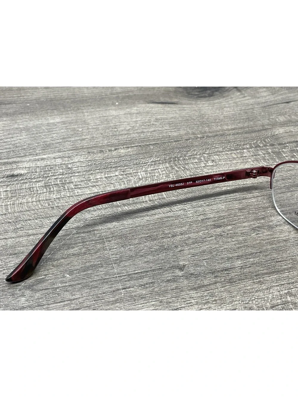 Yves Saint Laurent YSL-4633J 37P Half Rim Red Titanium 52[]17 Eyeglasses Frames